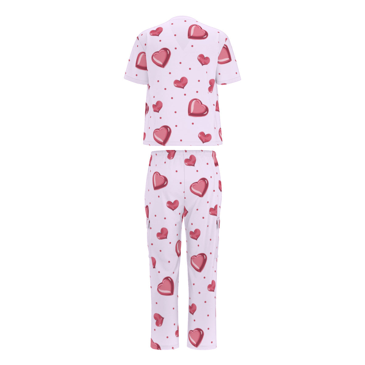 Polka Dots and Hearts Scrub Set Valentines