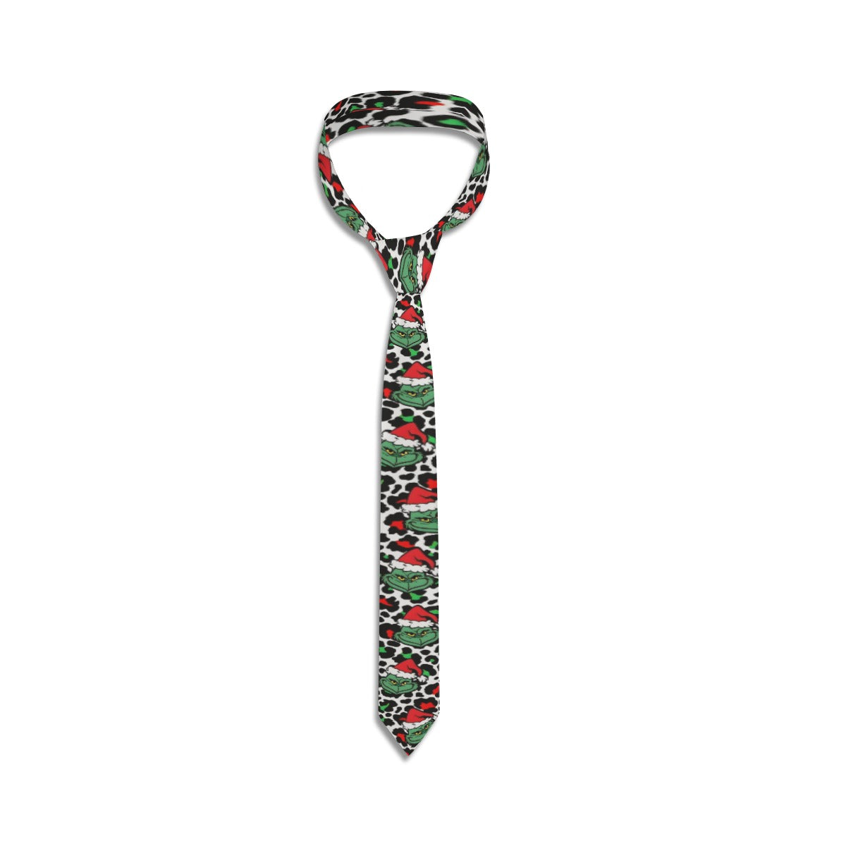 Grinch Leopard Print Christmas Tie