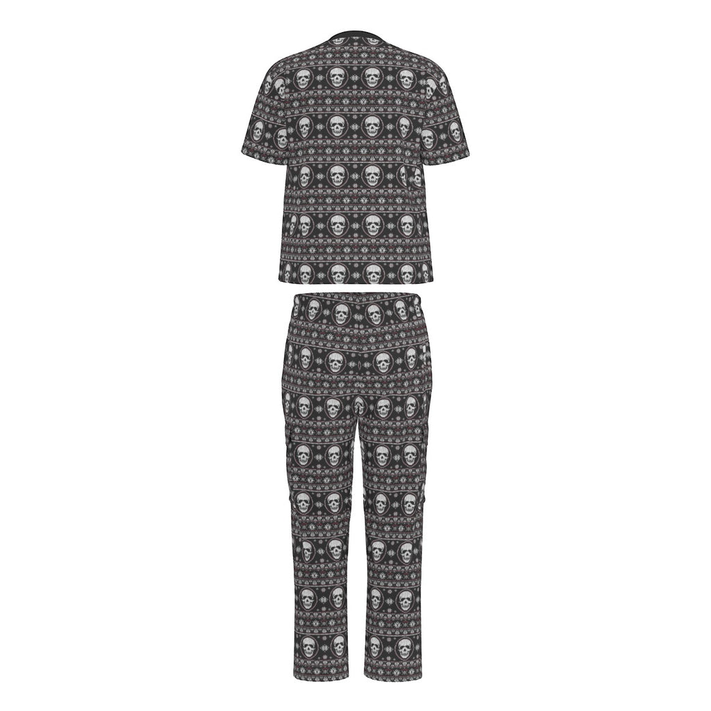 Nordic Pattern Skull Scrubs Set