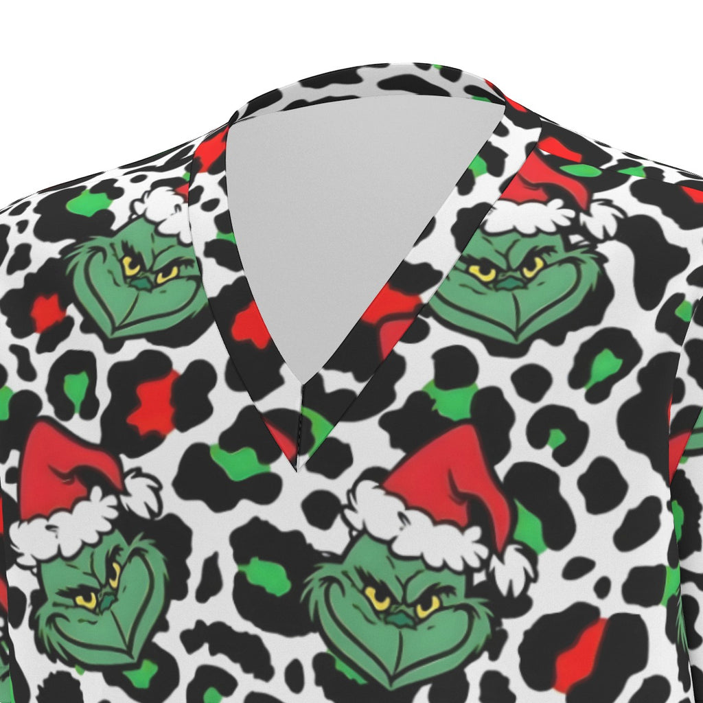 Grinch Leopard Print Scrub Set