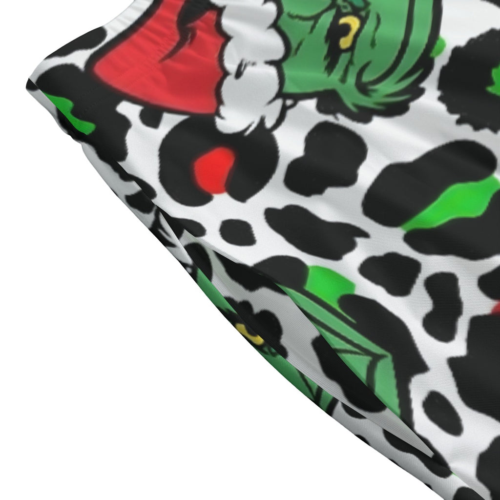 Grinch Leopard Print Maxi Skirt with Pockets