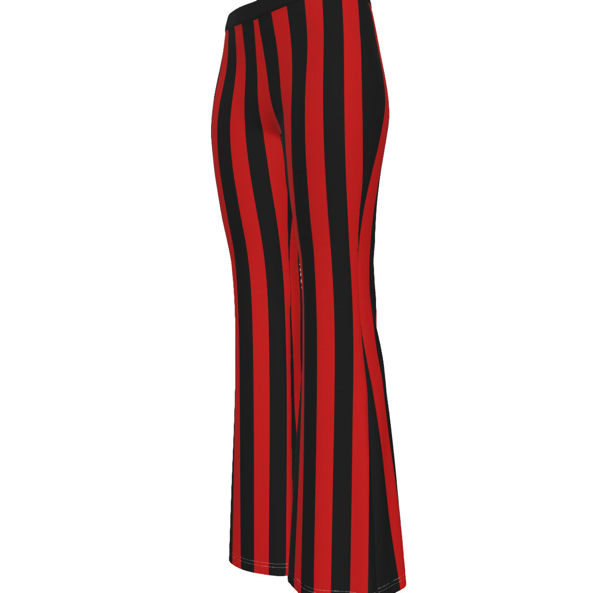 Women's Black  Red Striped Flare Pants