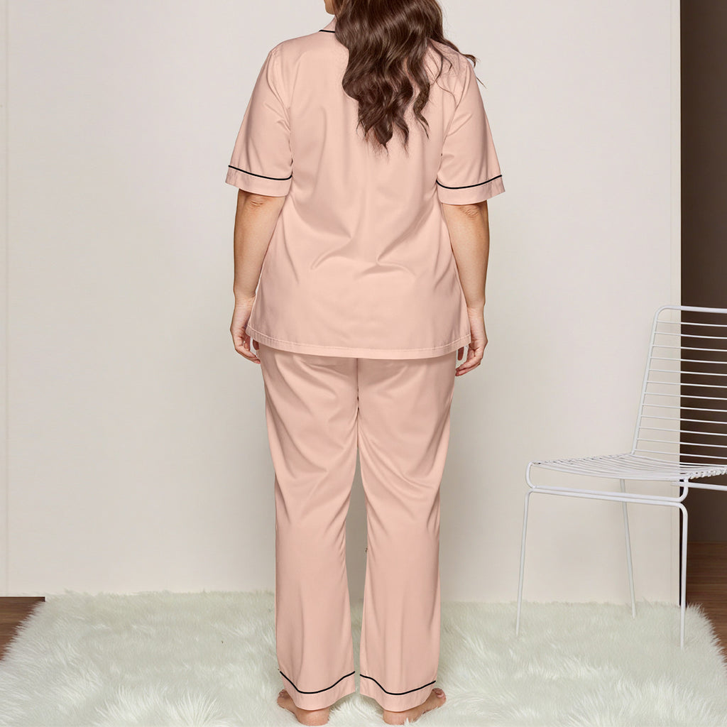 Classic Sleepwear Set ∣ Plus Size Piped Pajamas