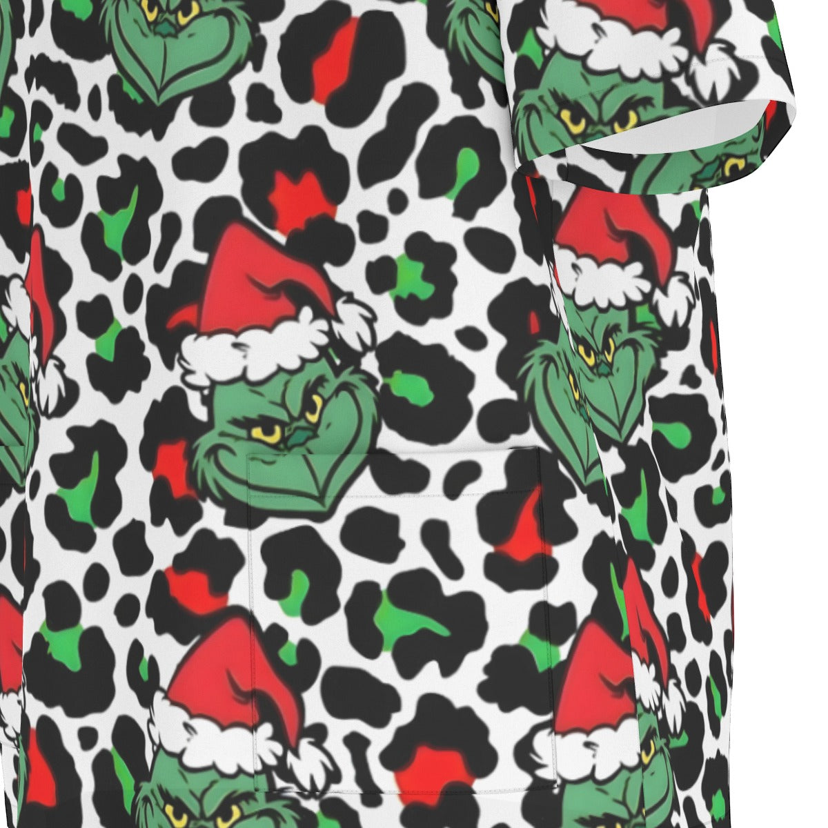 Grinch Leopard Print Scrub Set