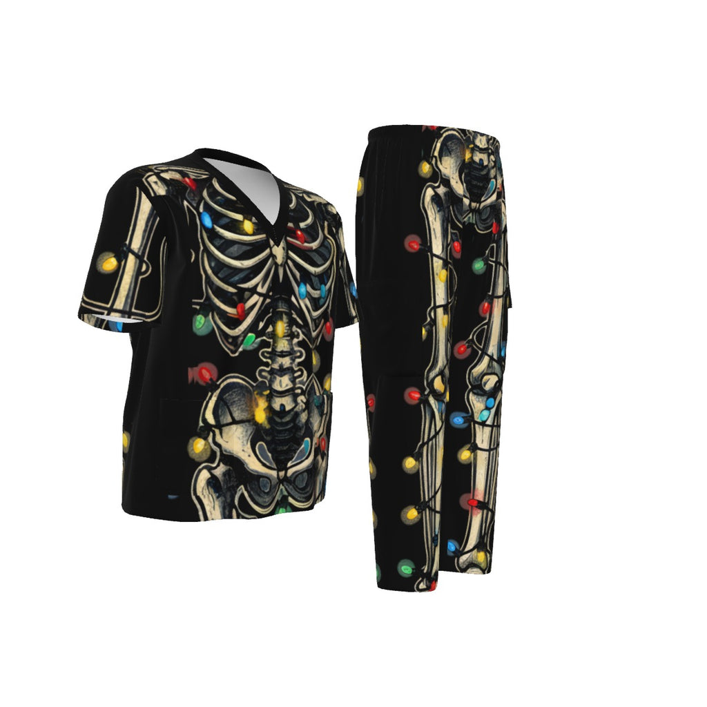 Christmas Skeleton Costume Scrub Set