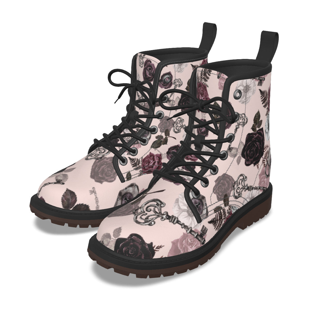 Pink Victorian Gothic Martin Short Boots