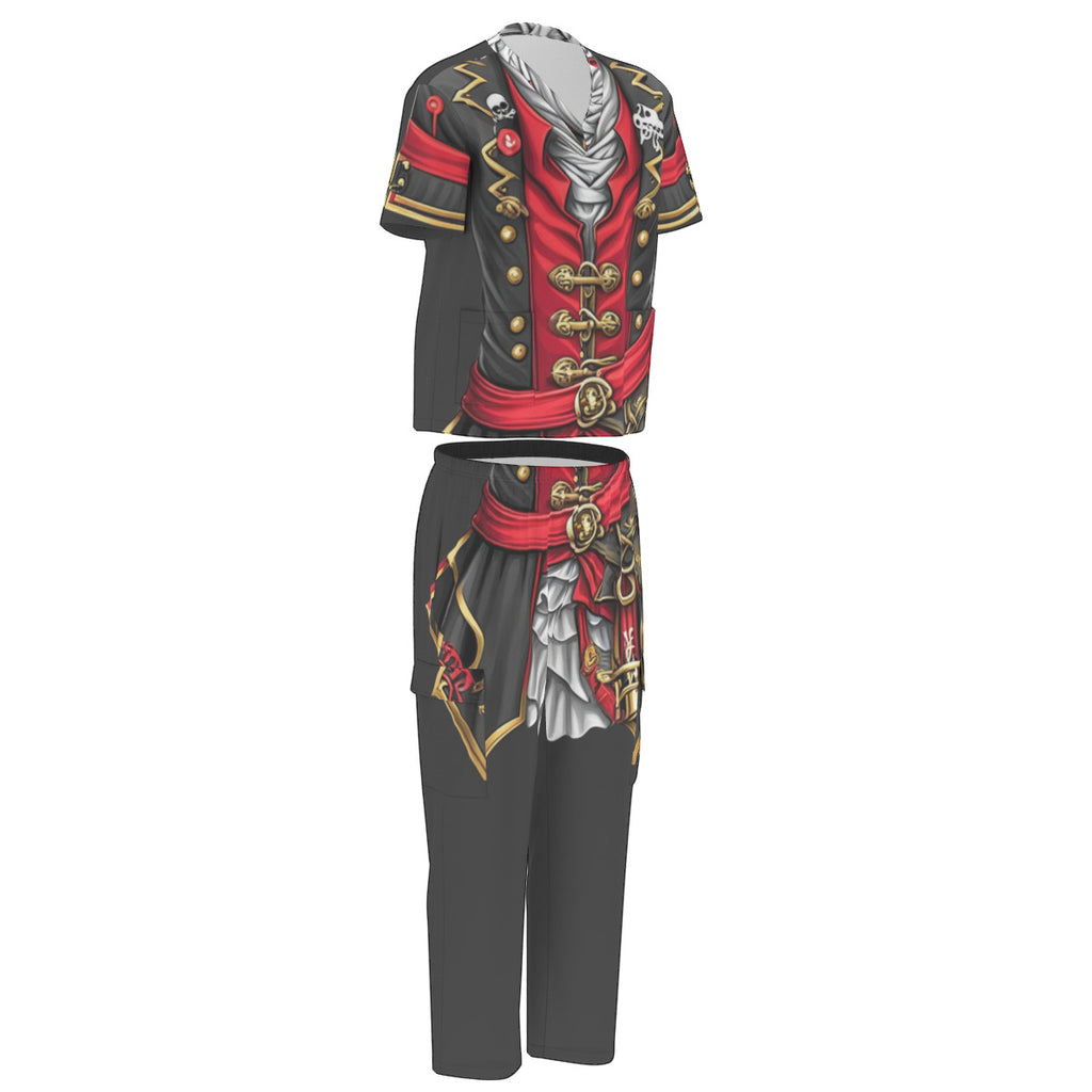 Red Pirate Scrub Costume