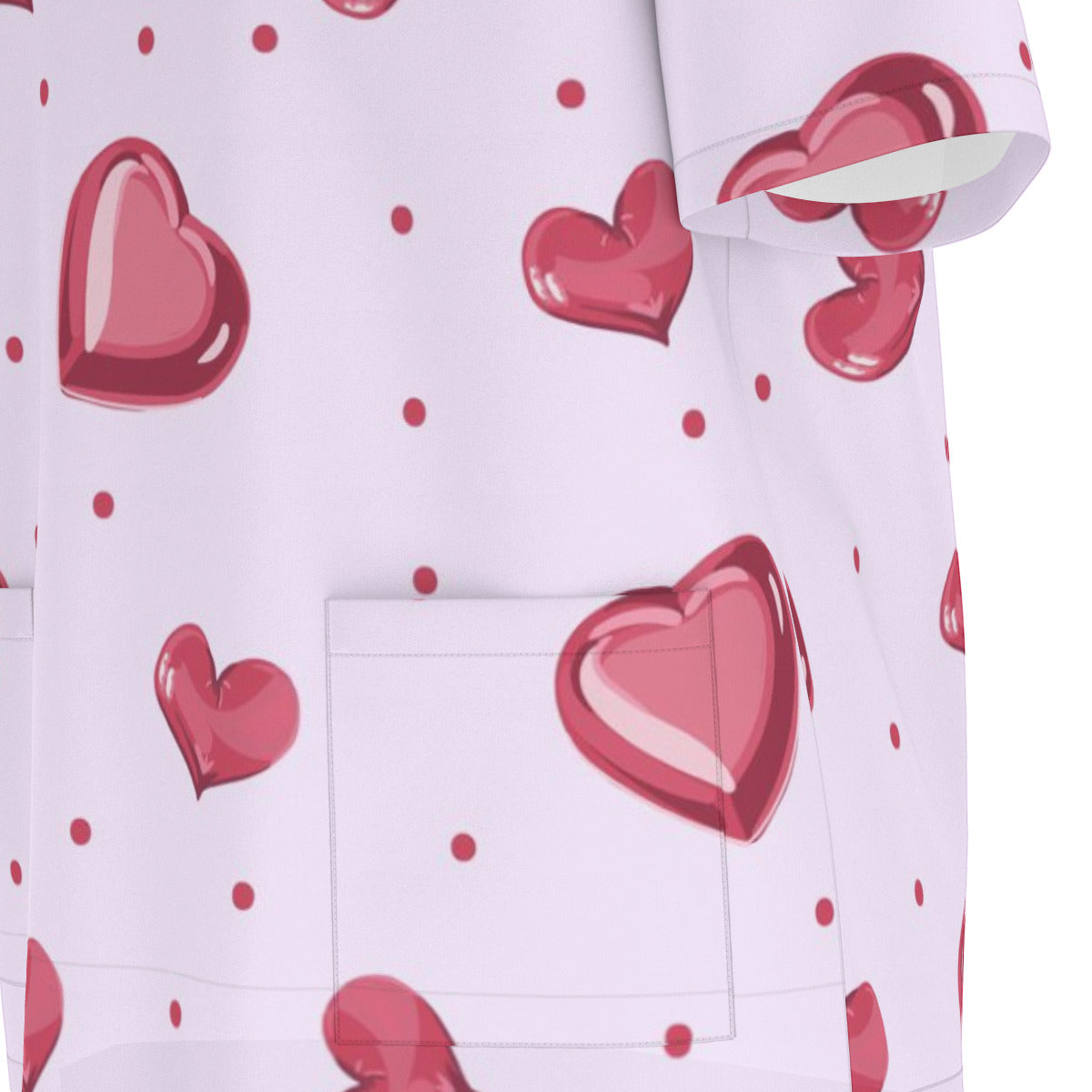 Polka Dots and Hearts Scrub Set Valentines
