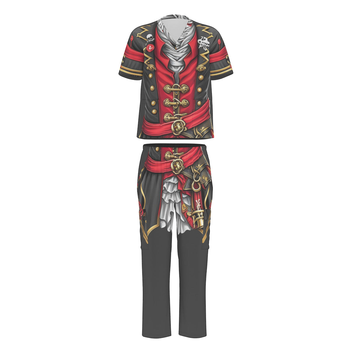 Red Pirate Scrub Costume