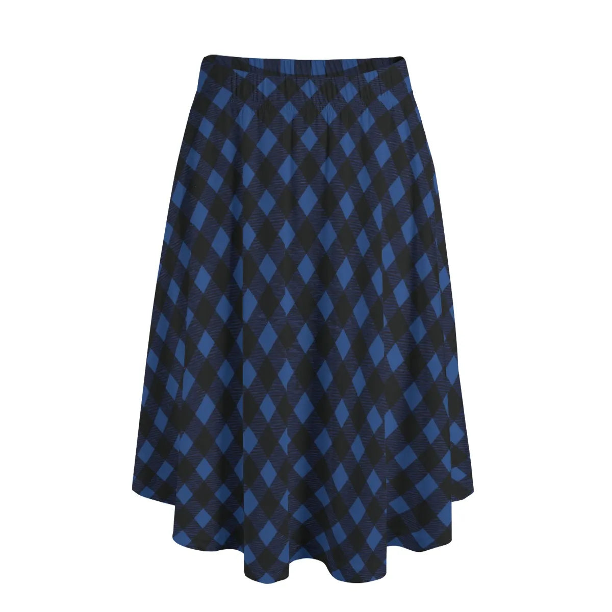 Buffalo Plaid Midi Skirt with Pockets
