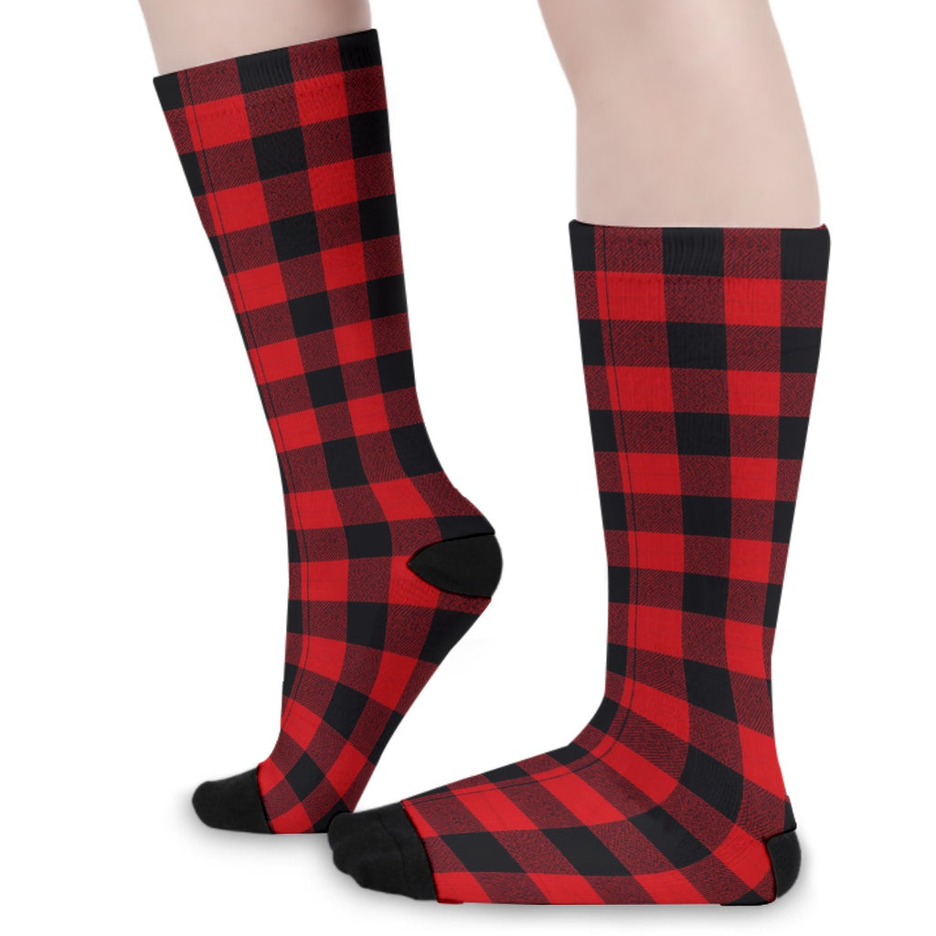 Buffalo Plaid Long Socks - Red, Blue, Green, White