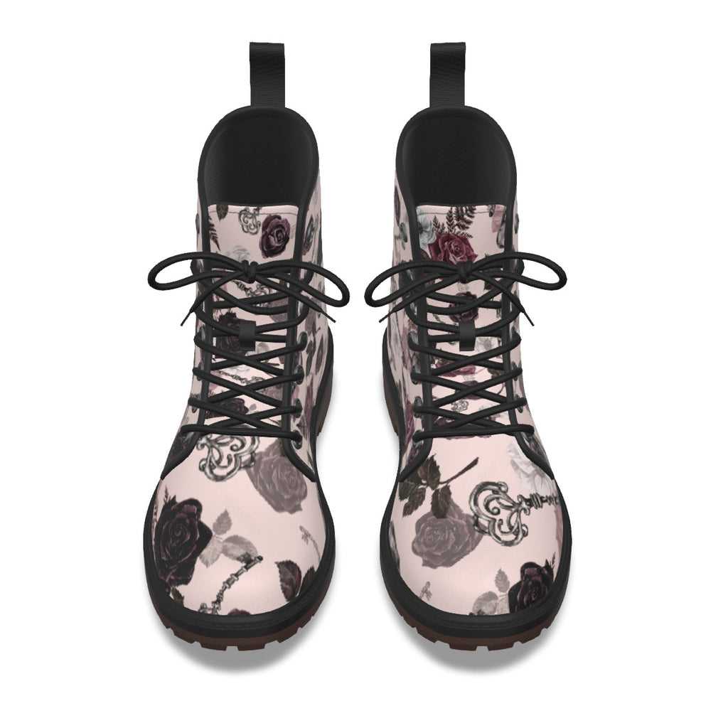 Pink Victorian Gothic Martin Short Boots