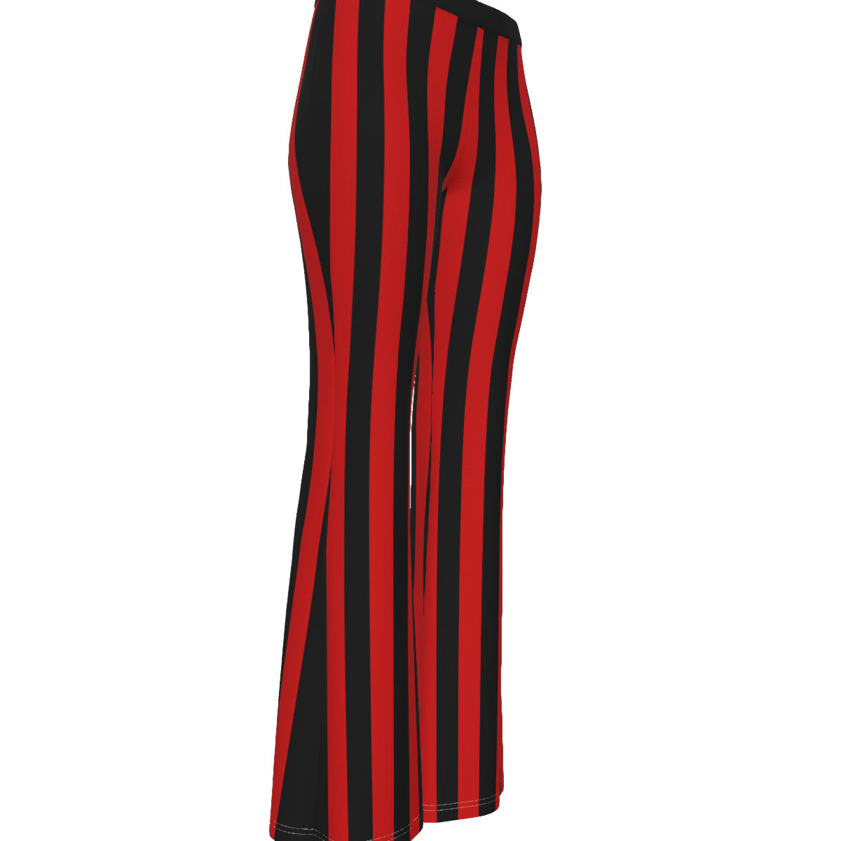 Women's Black  Red Striped Flare Pants