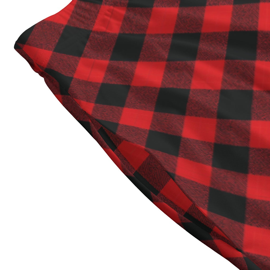 Buffalo Plaid Midi Skirt with Pockets