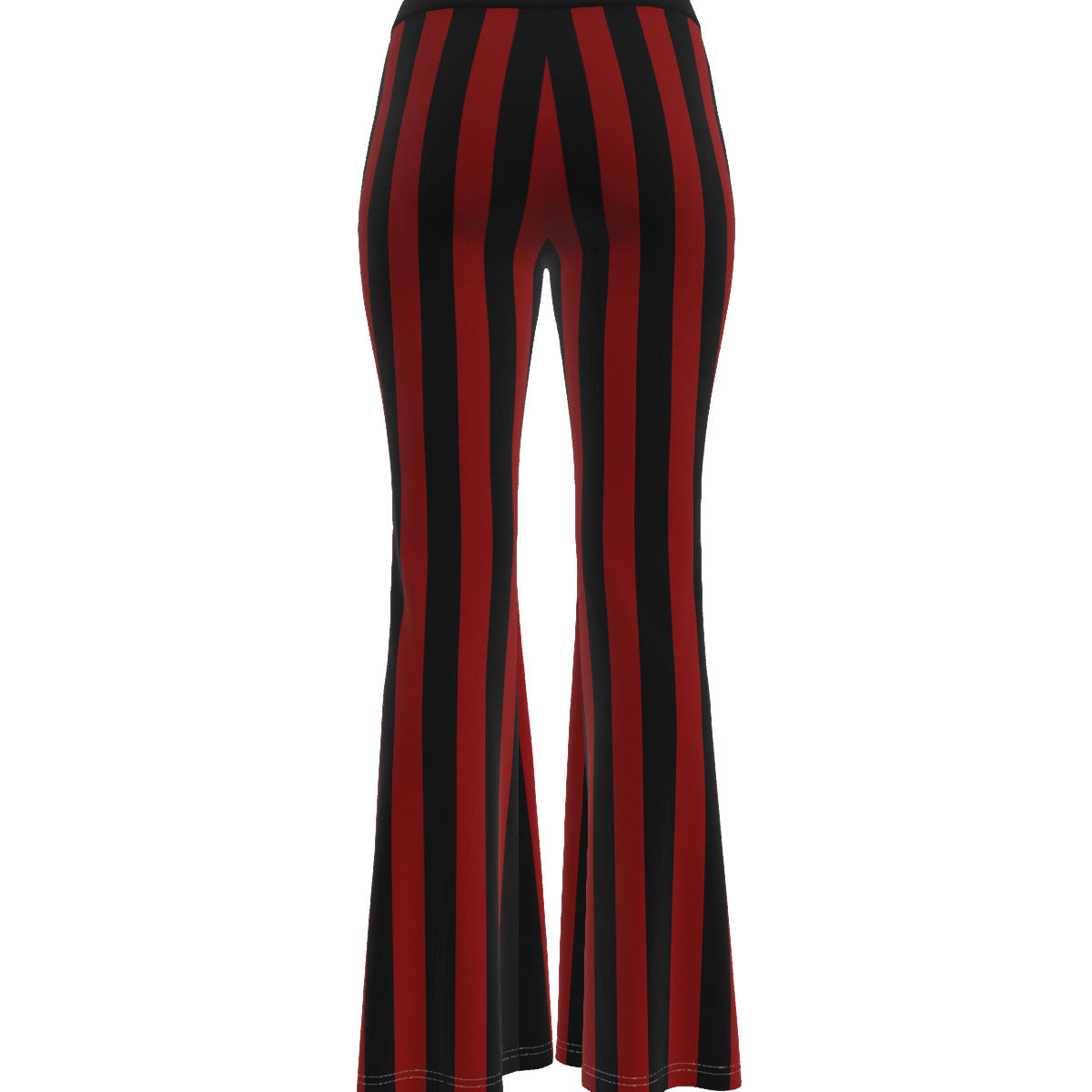 Women's Black  Red Striped Flare Pants