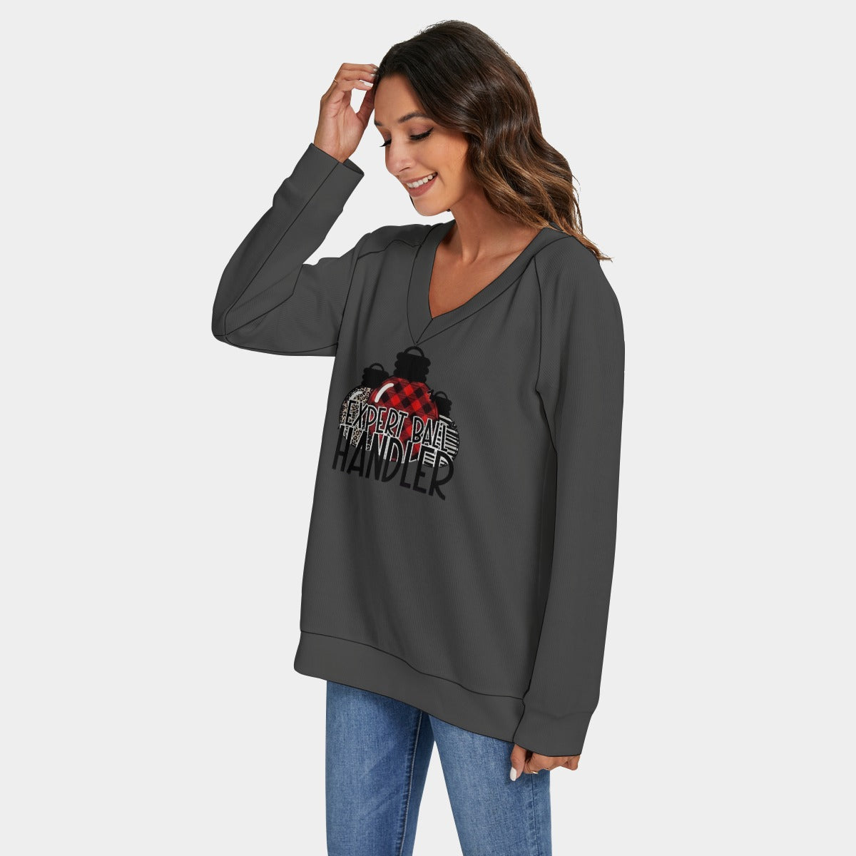 Expert Ball Handler Ornament V-Neck Sweater