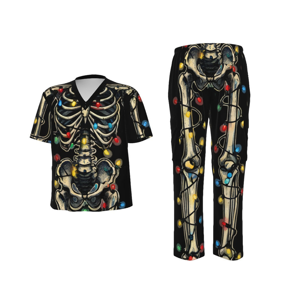 Christmas Skeleton Costume Scrub Set