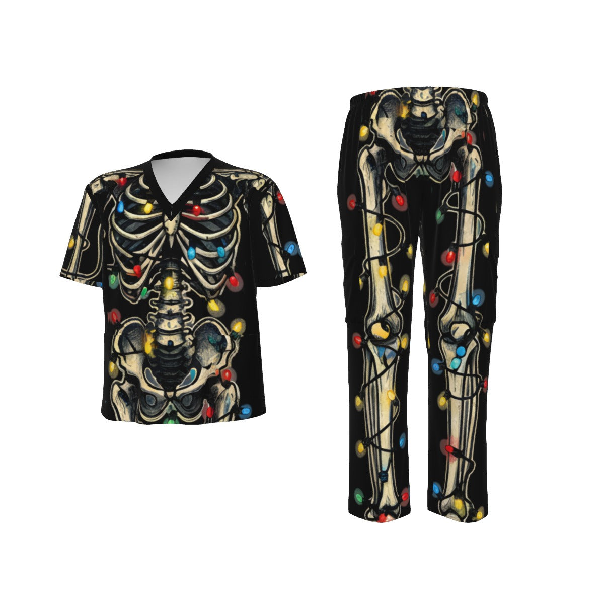 Christmas Skeleton Costume Scrub Set