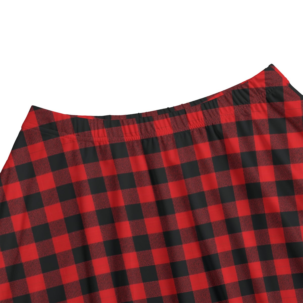 Buffalo Plaid Midi Skirt with Pockets