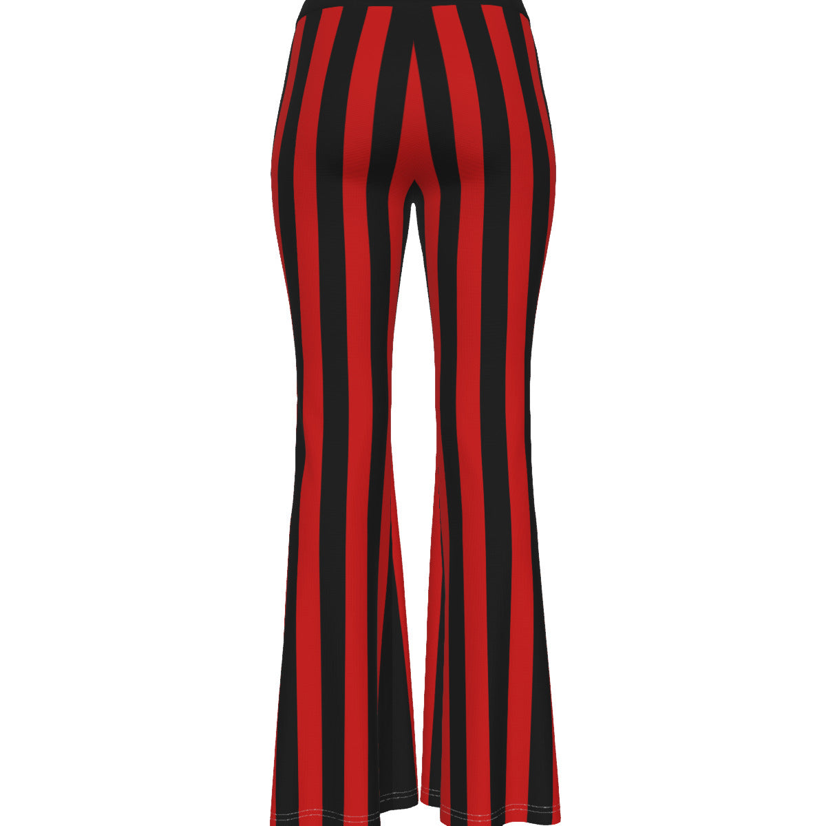 Women's Black Red Striped Flare Pants