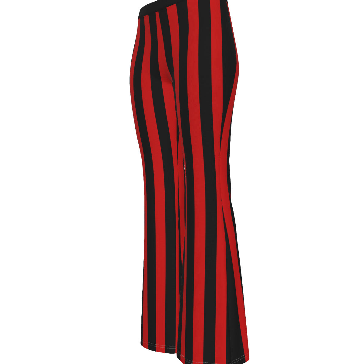 Women's Black Red Striped Flare Pants