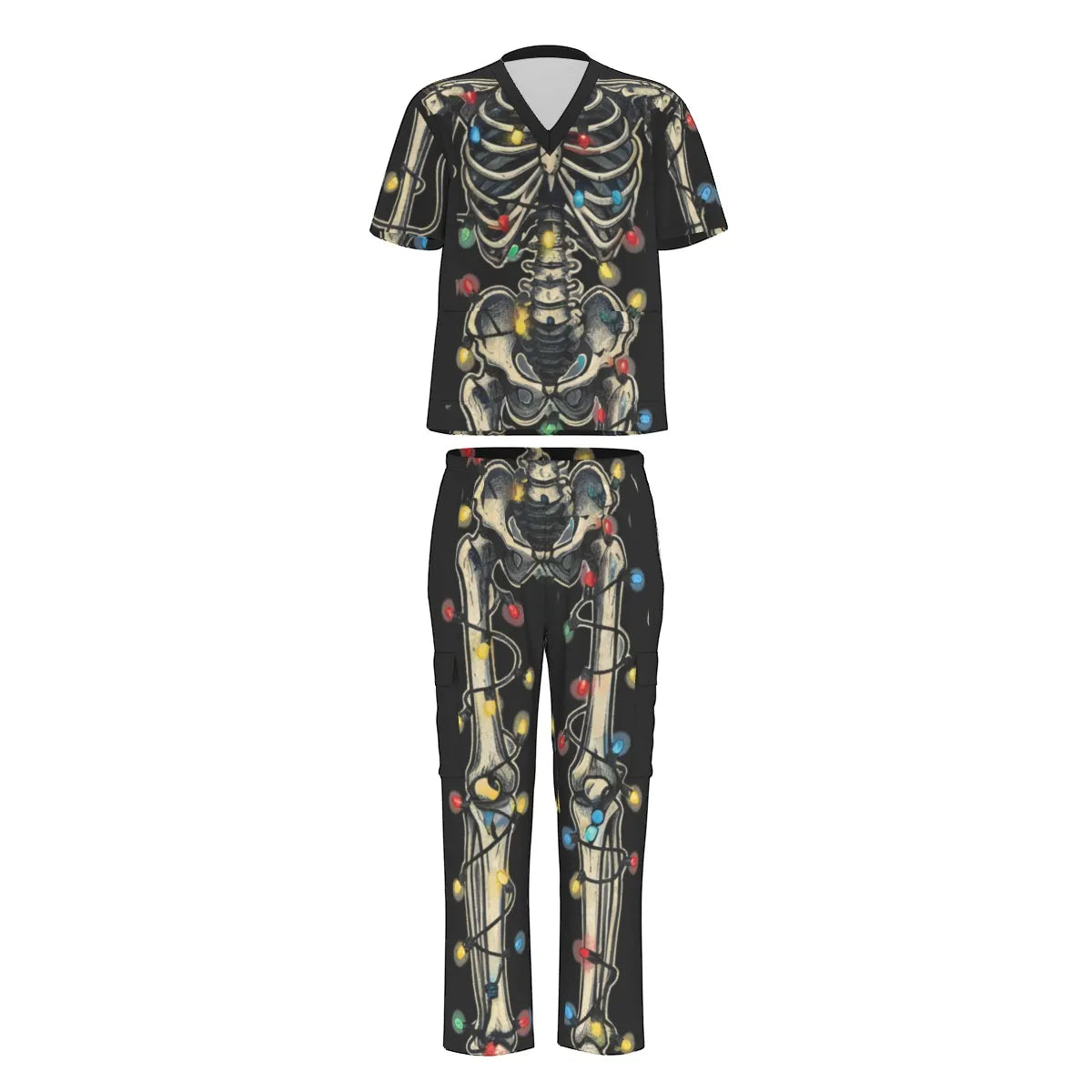 Christmas Skeleton Costume Scrub Set