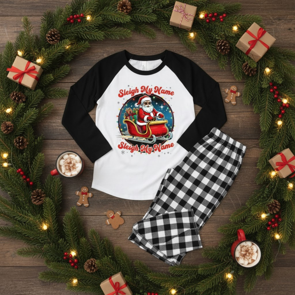 Funny "Sleigh My Name" Christmas Pajamas