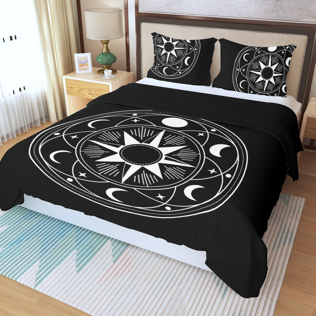 3Pc Celestial Sun & Moon Duvet Cover Set