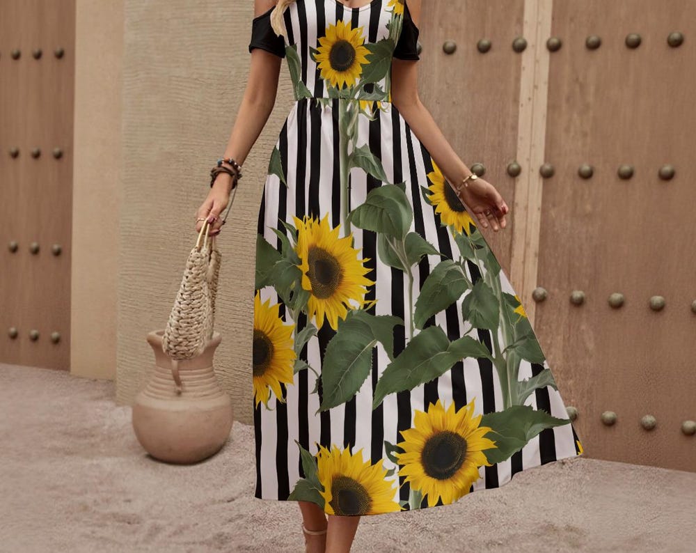 Women's Cold Shoulder Maxi Dress