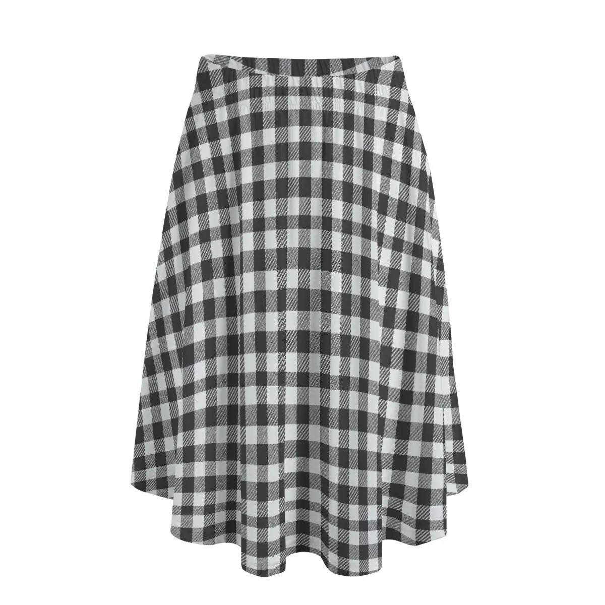 Buffalo Plaid Midi Skirt with Pockets